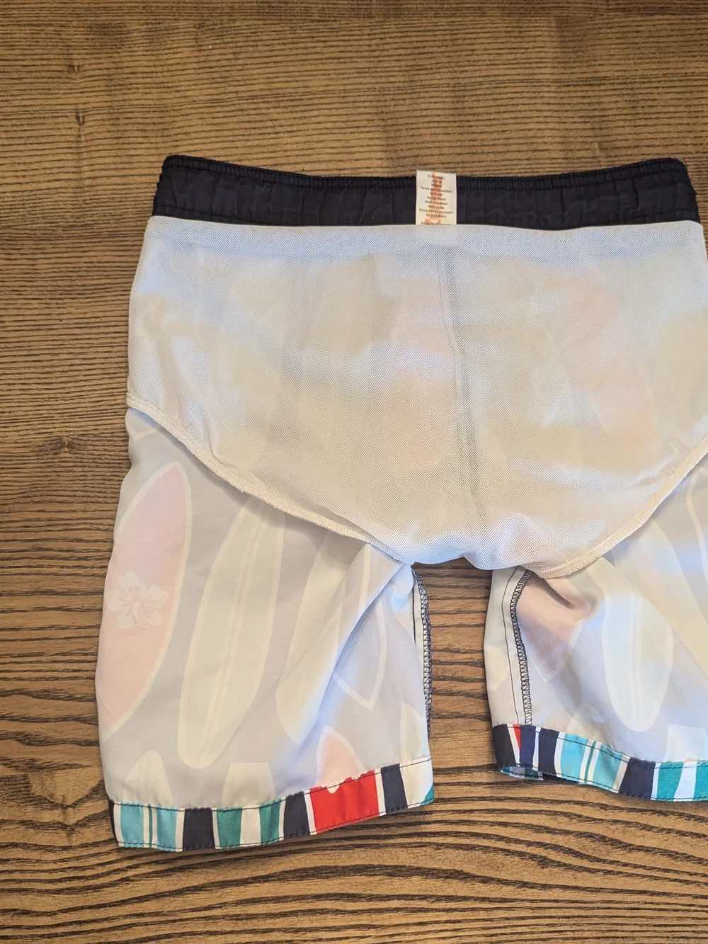 EUC Gymboree Boys 6 Surf Board Lined Tie Waist Swim Trunks Hawaiian Blue